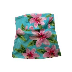 Y2k Charlotte Russe Tropical Floral Print Tube Top